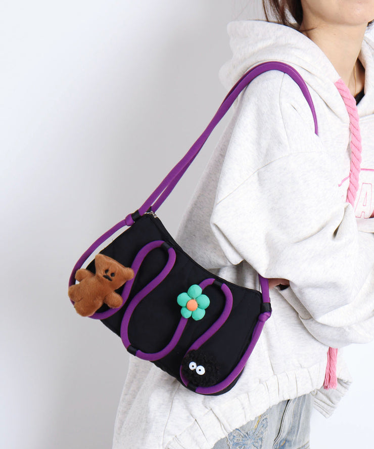 Chic Green Fine Cotton Filled Diy Flower Shoulder Bags