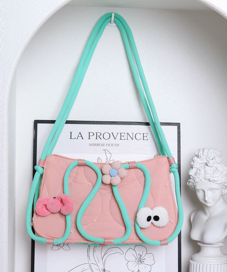 Chic Green Fine Cotton Filled Diy Flower Shoulder Bags