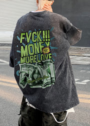 Chic Green Letter Print Cotton Best T Shirts Men Half Sleeve