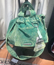 Chic Green Tie Dye Denim Versatile Tote Bag