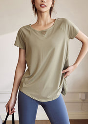 Chic Green Tulle Patchwork Yoga Tank Tops