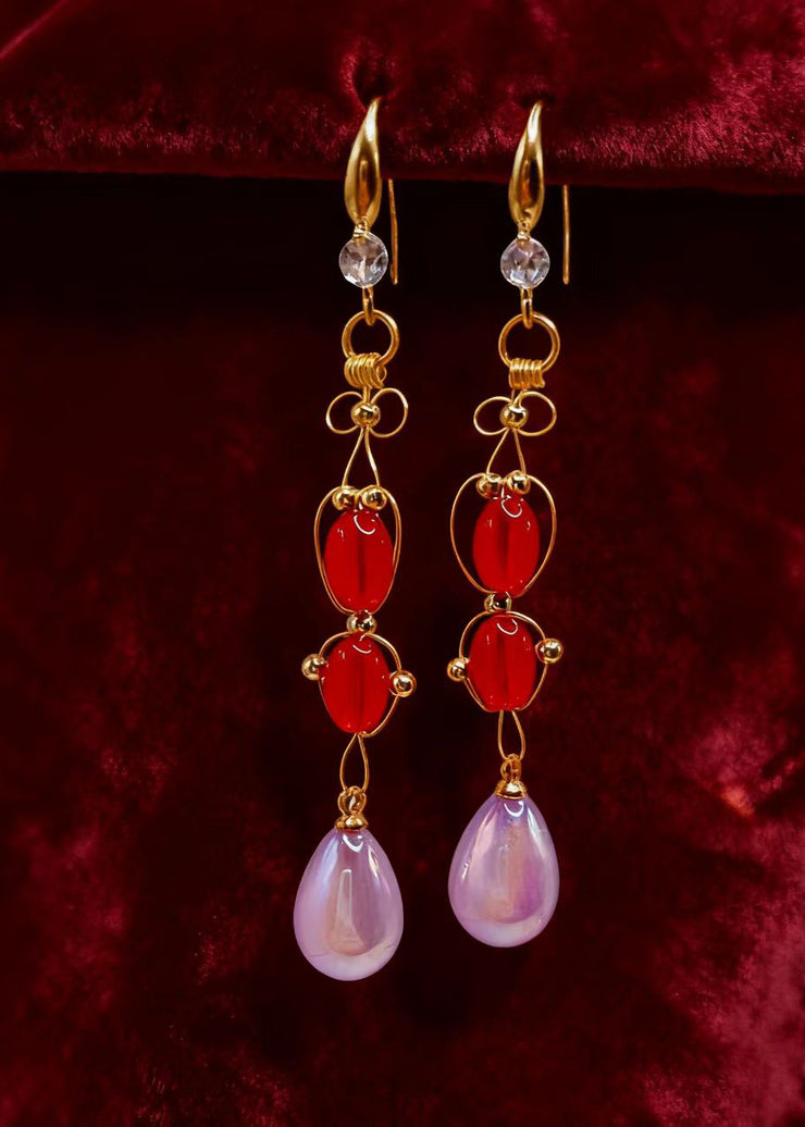 Chic Lavender Tasseled Acrylic Drop Earrings