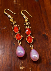 Chic Lavender Tasseled Acrylic Drop Earrings