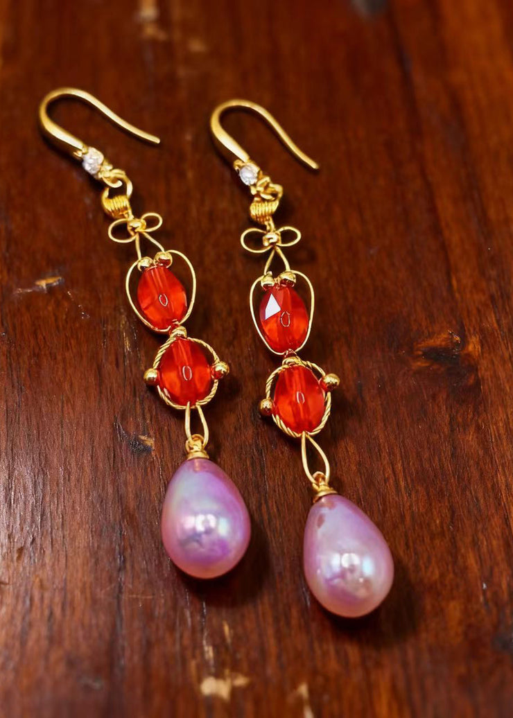 Chic Lavender Tasseled Acrylic Drop Earrings