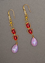 Chic Lavender Tasseled Acrylic Drop Earrings