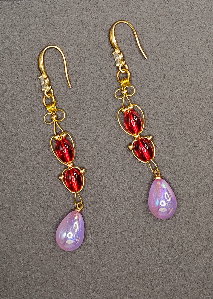 Chic Lavender Tasseled Acrylic Drop Earrings
