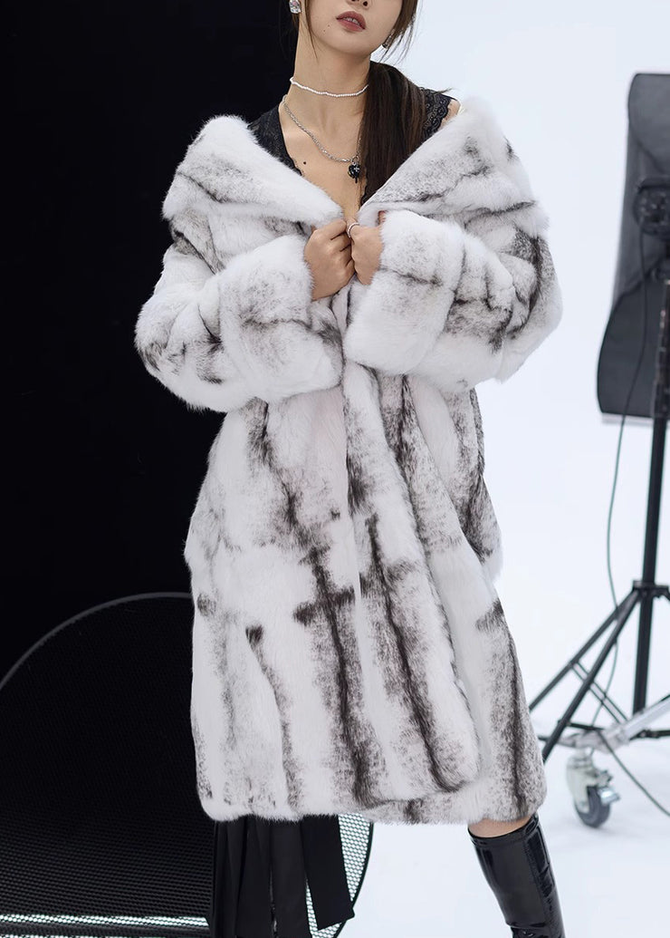 Chic Light Yellow Peter Pan Collar Rabbit Fuzzy Fur Coat Winter