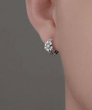 Chic Men Silk Copper Little Daisy Hoop Earrings