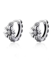 Chic Men Silk Copper Little Daisy Hoop Earrings
