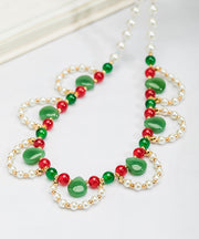 Chic Multicolor Copper Alloy Pearl Beading Pendant Necklace