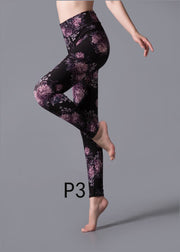 Chic Print High Waist Capri Running Leggings