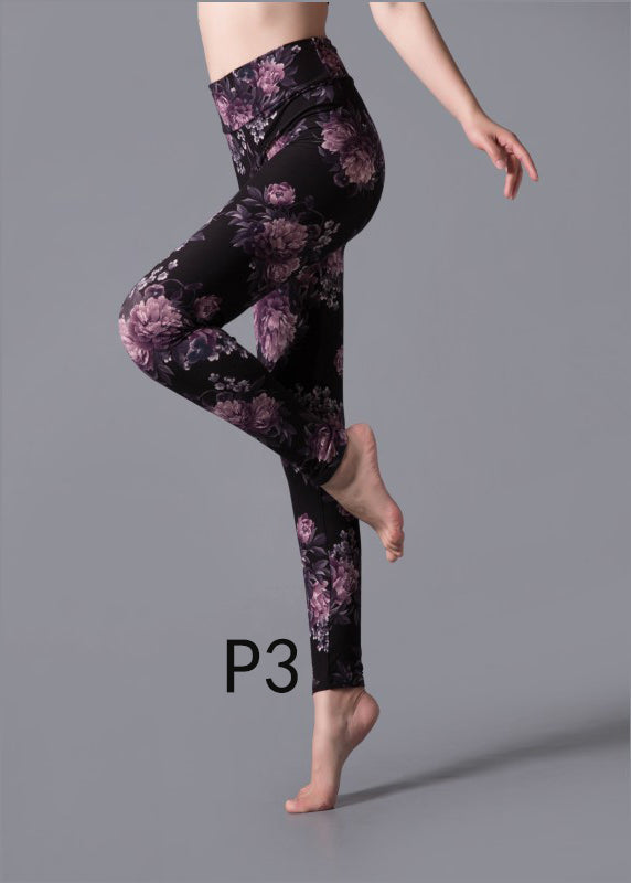 Chic Print High Waist Capri Running Leggings