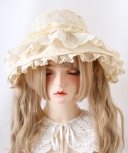 Chic Purple Bow Ruffled Patchwork Floppy Sun Hat