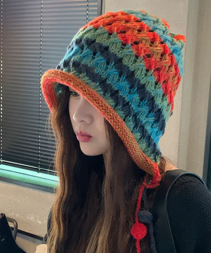 Chic Rainbow Handmade Knit Boonie Hat