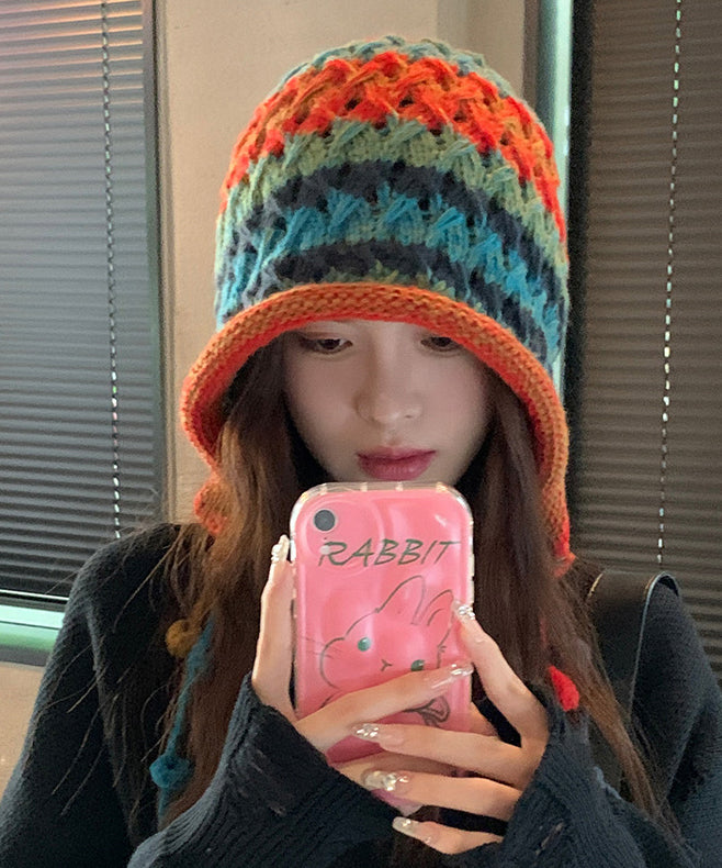 Chic Rainbow Handmade Knit Boonie Hat