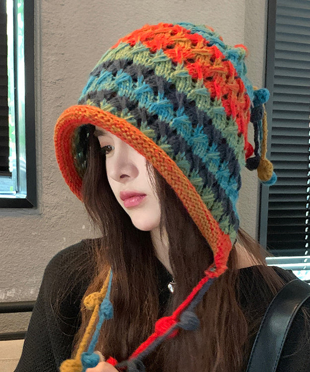 Chic Rainbow Handmade Knit Boonie Hat
