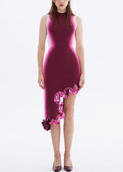 Chic Rose Asymmetrical Sequins Knit Dress Sleeveless