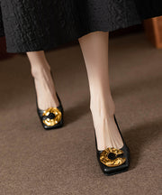 Chic Sequined Splicing Stiletto High Heels Beige Faux Leather