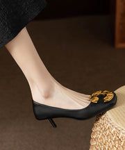 Chic Sequined Splicing Stiletto High Heels Beige Faux Leather
