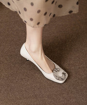 Chic Sequined Splicing Stiletto High Heels Beige Faux Leather