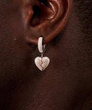Chic Silk Sterling Silver Broken Heart Drop Earrings