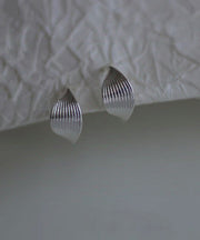 Chic Silk Sterling Silver C-Shaped Geometry Hoop Earrings