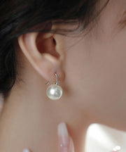 Chic Silk Sterling Silver Overgild Pearl Drop Earrings