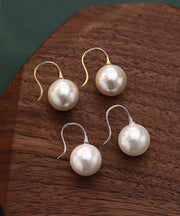 Chic Silk Sterling Silver Overgild Pearl Drop Earrings