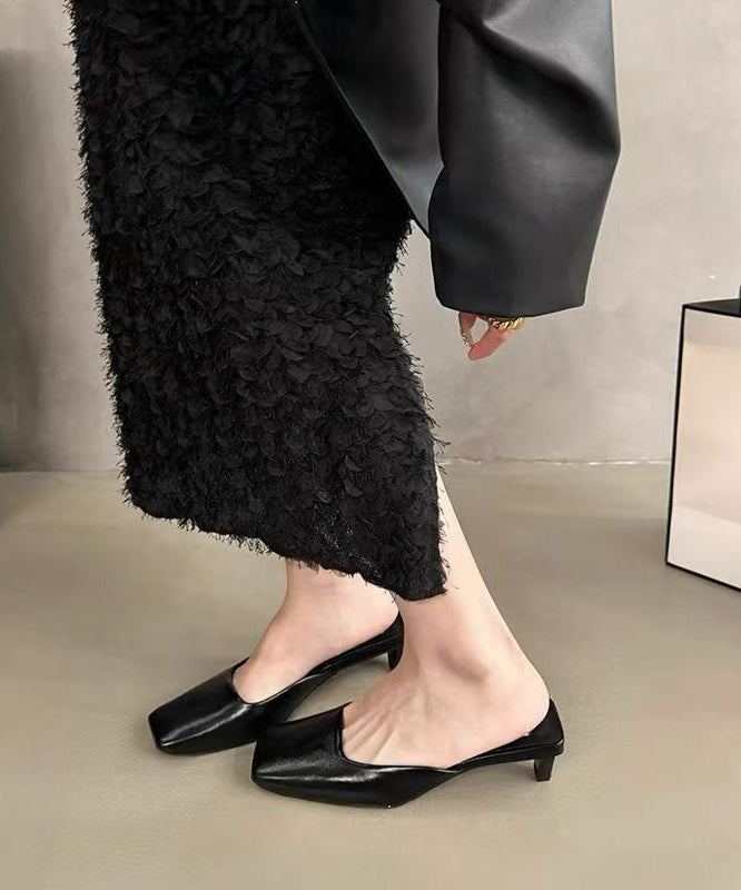 Chic Silver Splicing Chunky Slide Sandals Faux Leather