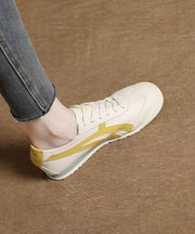 Chic Splicing Flat Shoes Blue Faux Leather Lace Up
