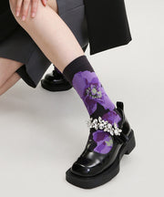 Chic Versatile Jacquard Cotton Crew Socks