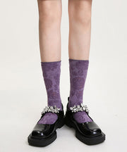 Chic Versatile Jacquard Cotton Crew Socks