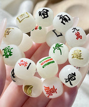Chic White Alloy Buddhist Bead Mahjong Chain Bracelet