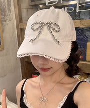 Chic White Lace Bow Versatile Baseball Cap Hat