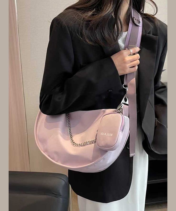 Chic White Large Capacity Canvas Hobo Bag