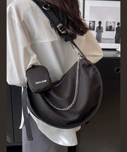 Chic White Large Capacity Canvas Hobo Bag