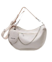 Chic White Large Capacity Canvas Hobo Bag