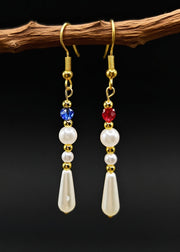 Chic White Pearl Asymmetrical Design Drop Earrings