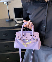 Chic White Solid Durable Faux Leather Tote Handbag