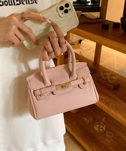 Chic White Solid Durable Faux Leather Tote Handbag