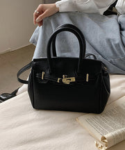 Chic White Solid Durable Faux Leather Tote Handbag