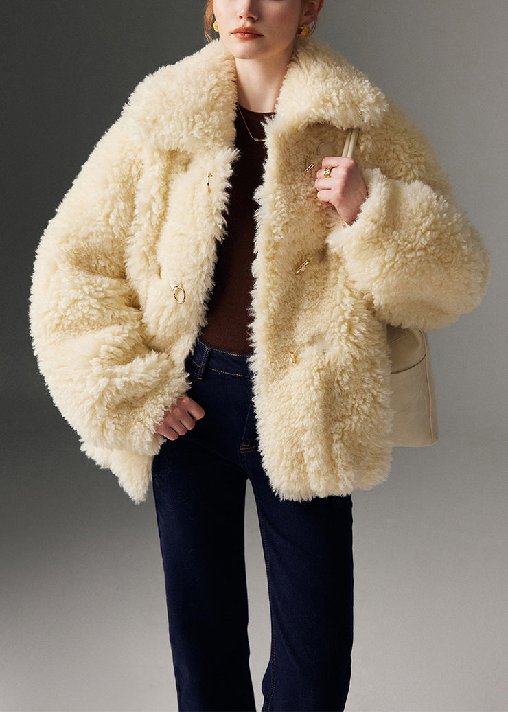 Chic Yellow Oversized Warm Teddy Faux Fur Coats Winter