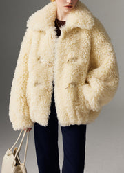 Chic Yellow Oversized Warm Teddy Faux Fur Coats Winter