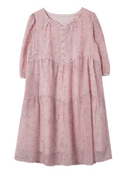 Chic Yellow Sequins Embroidered Patchwork Cotton Dress Summer