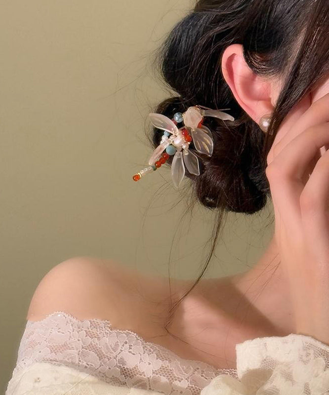Chinese Style Alloy Turquoise Dragonfly U-Shaped Hairpin