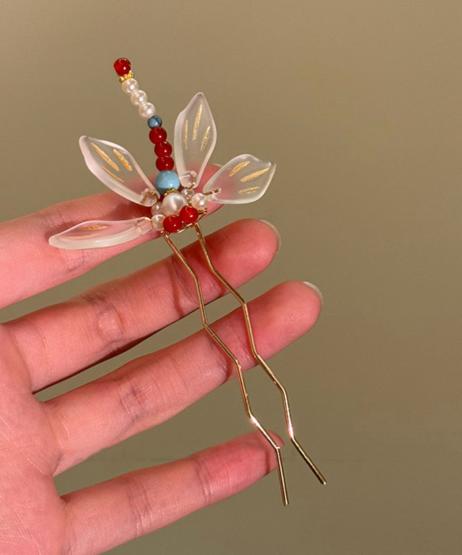 Chinese Style Alloy Turquoise Dragonfly U-Shaped Hairpin