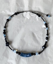 Chinese Style Black Alloy Beading Gratuated Bead Necklace