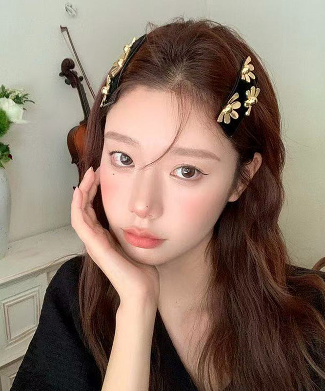 Chinese Style Black Metal Floral Hairpin