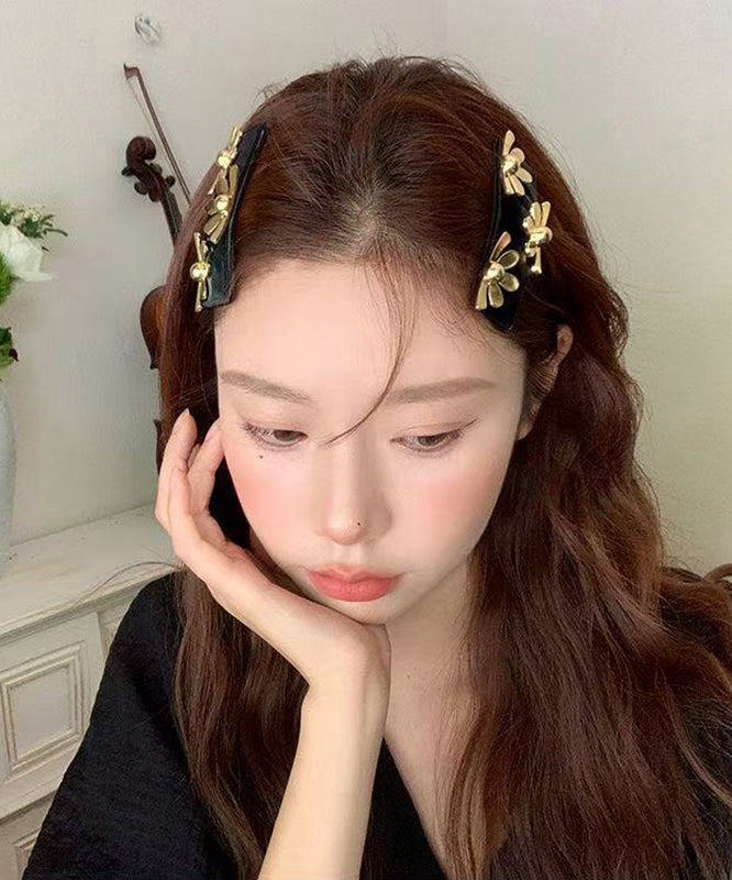 Chinese Style Black Metal Floral Hairpin