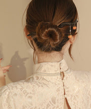 Chinese Style Black Wooden Persimmons Tassel Hairpin